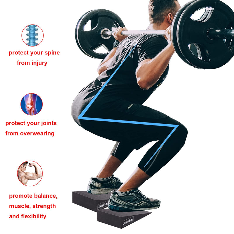 [Australia] - Squat Wedge Block Non-Slip Slant Board Calf Stretcher, 2pcs Ankle Knee Leg Stretcher, Heavy Duty Incline Ramp for Heel Elevated Squat, ATG Split Squat, deadlift, Lunge, Yoga, Pilates, Physical Therapy Ethylene Vinyl Acetate (EVA) 