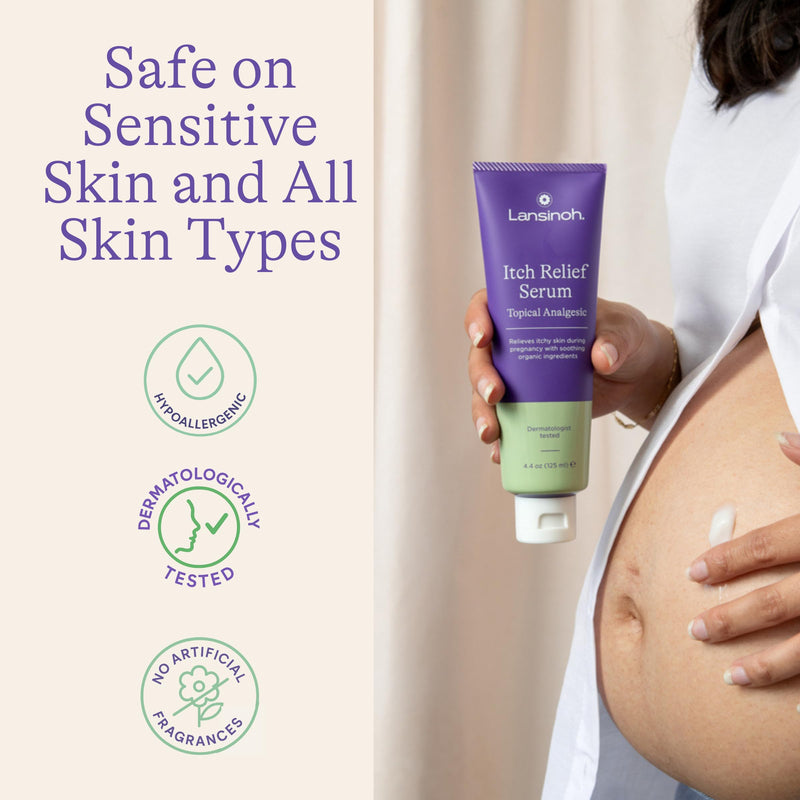 [Australia] - Lansinoh Anti-Itch Serum for Pregnant Moms, Itchy Skin Care, Cream for Pregnancy, Prenatal & Postnatal Skin Care, Safe for First Trimester, Pregnancy Essentials, 4.4 Ounces 