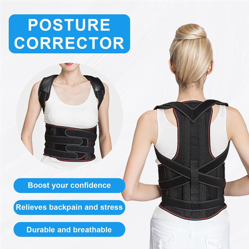 Posture Corrector for Men and Women,Back Brace and Neck Stretcher for Scoliosis and Poor Posture in Teens,Breathable Mesh Back Support Belt,Back Straightener(Medium) Medium