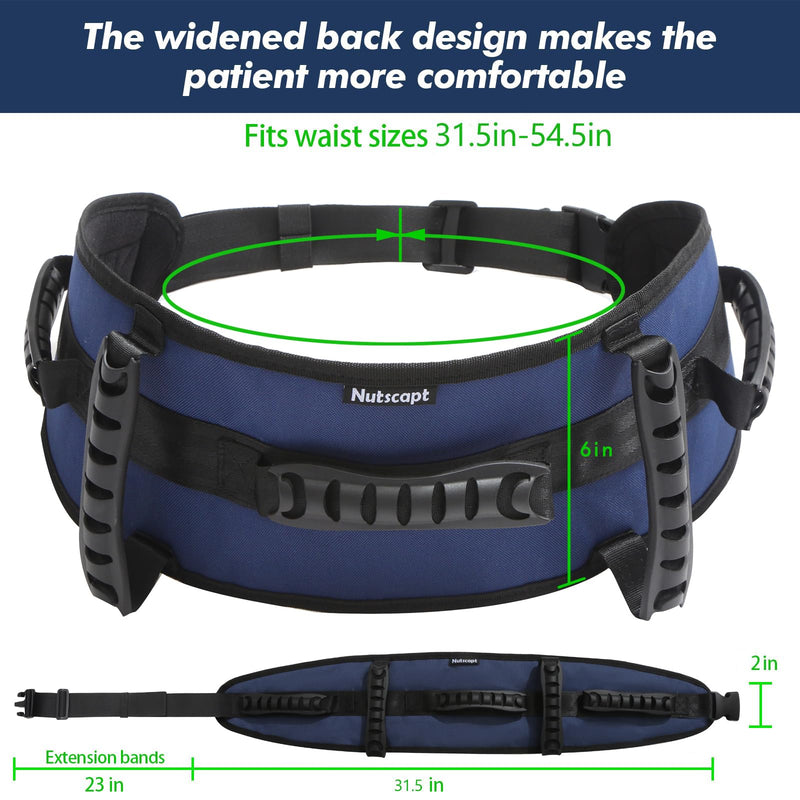 [Australia] - Gait Belt Transfer Belt for Senior with 5 Handles Gait Belts with Quick Release Buckle Transfer Belt for Elderly, Handicap, Physical Therapy (Dark Blue) Dark Blue 