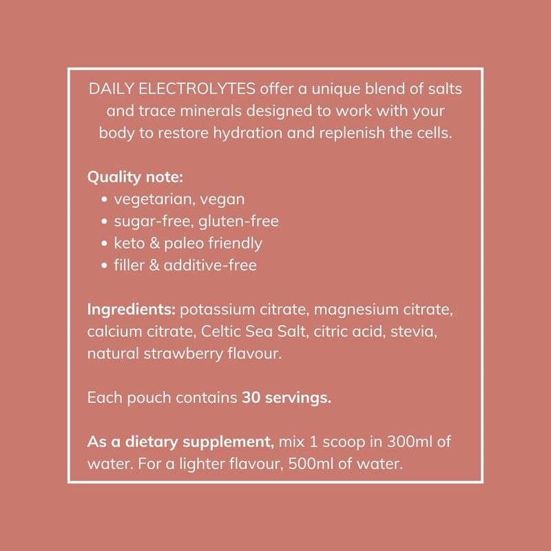 Daily Low Sodium Electrolytes Powder | Wild Strawberry | 1000mg Potassium + Magnesium + Celtic Sea Salt | Sugar-Free Keto Electrolyte Drink | Vegan Hydration Supplement for Energy, Focus & Recovery