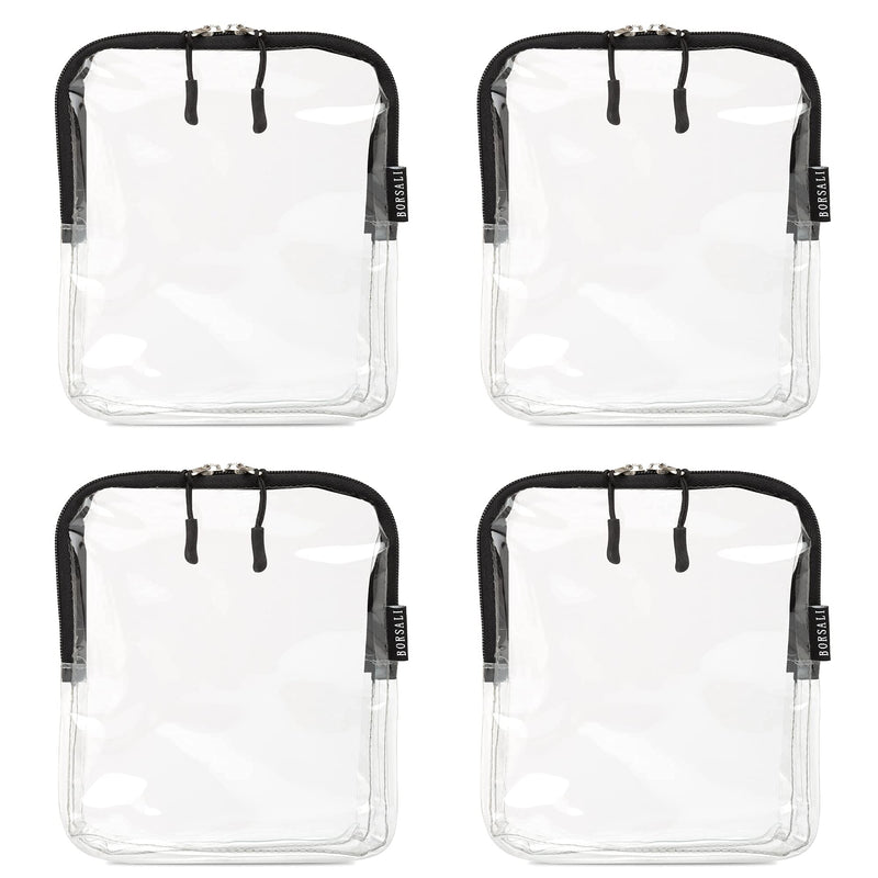 4-pack TSA Quart Size Bag Approved for Carry On Travel with Brown Small Crossbody Bag for Women and Paper Soap Sheets 1 Case with 50 Sheets To Go
