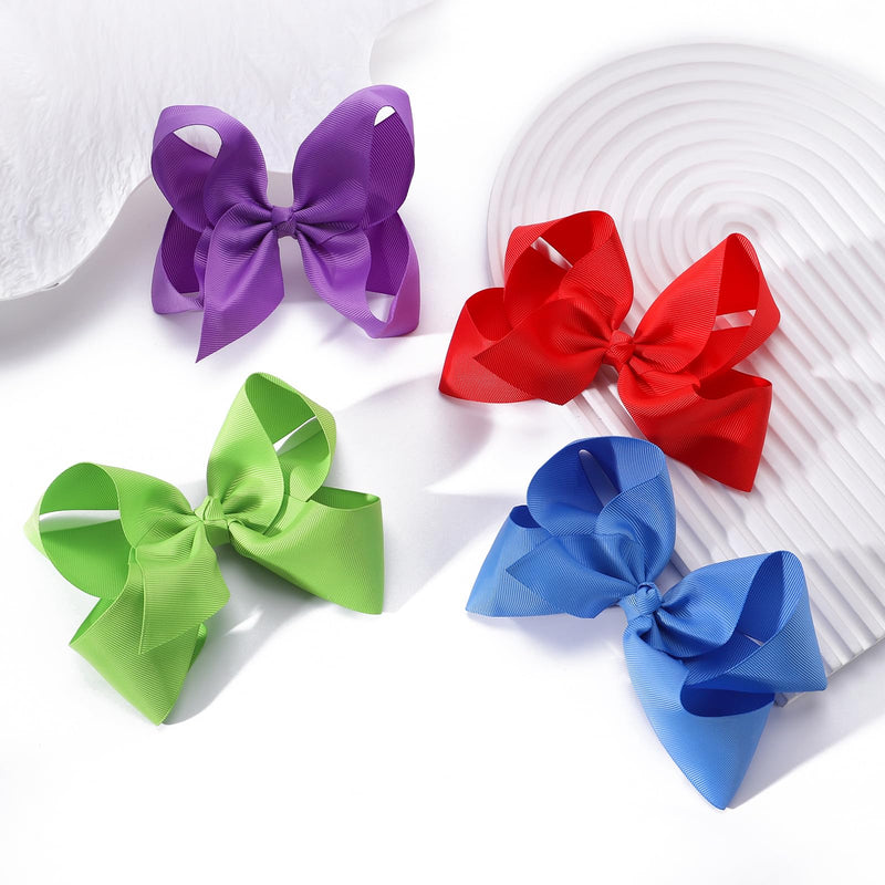 20PCS Big 6 Inch Hair Bows for Girls Grosgrain Ribbon Toddler Hair Accessories with Alligator Clips for Toddlers Baby Girls Kids Teens 20pcs/6inch