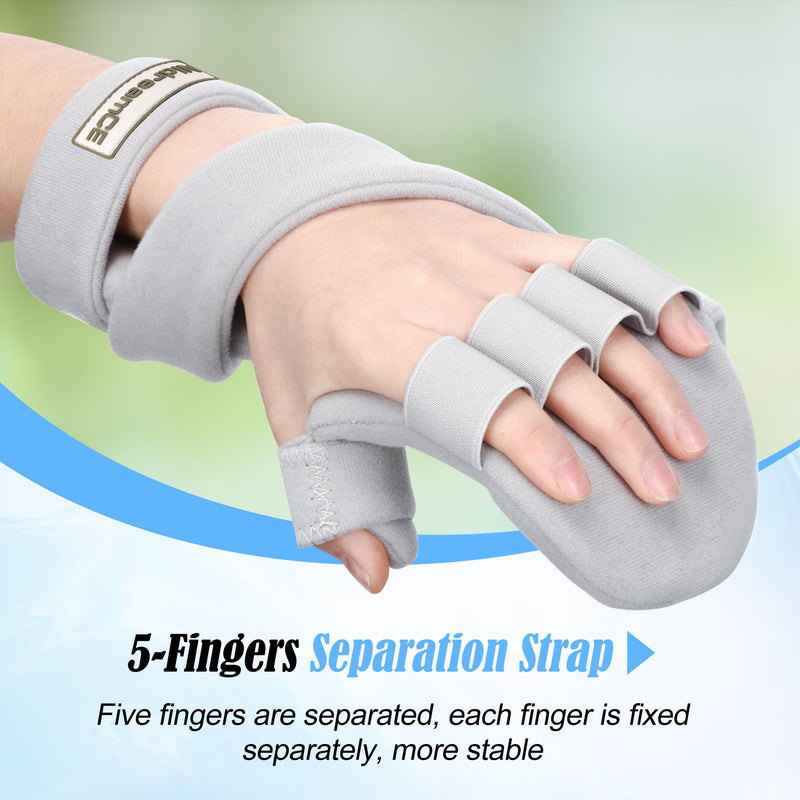 Resting Hand Splints for Straightening Fingers,Carpal Tunnel Wrist Brace Night Immobilizer With Finger Separators for Stroke Rehabilitation,Muscle Atrophy, Dupuytren's Contractures (L) Left
