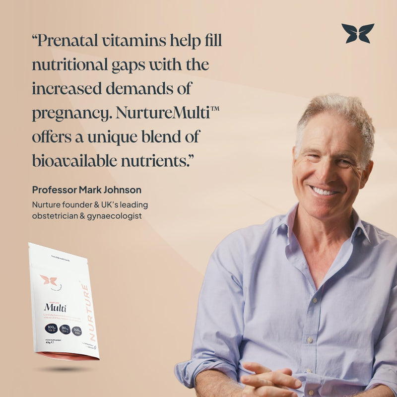 Nurture Pregnancy Multivitamin - Essential Prenatal Vitamins & Minerals with Vitamin D & Gentle Iron - Clinically Proven Ingredients - Professor Formulated Supplement - 4 Weeks Supply Pregnancy Vitamin (3rd Trimester)