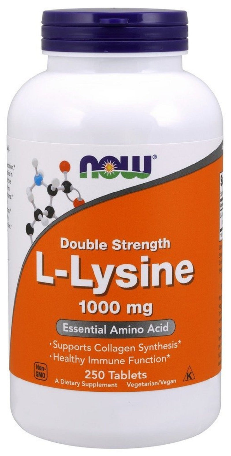 Now L-Lysine 1000 mg Double Strength,250 Tablets