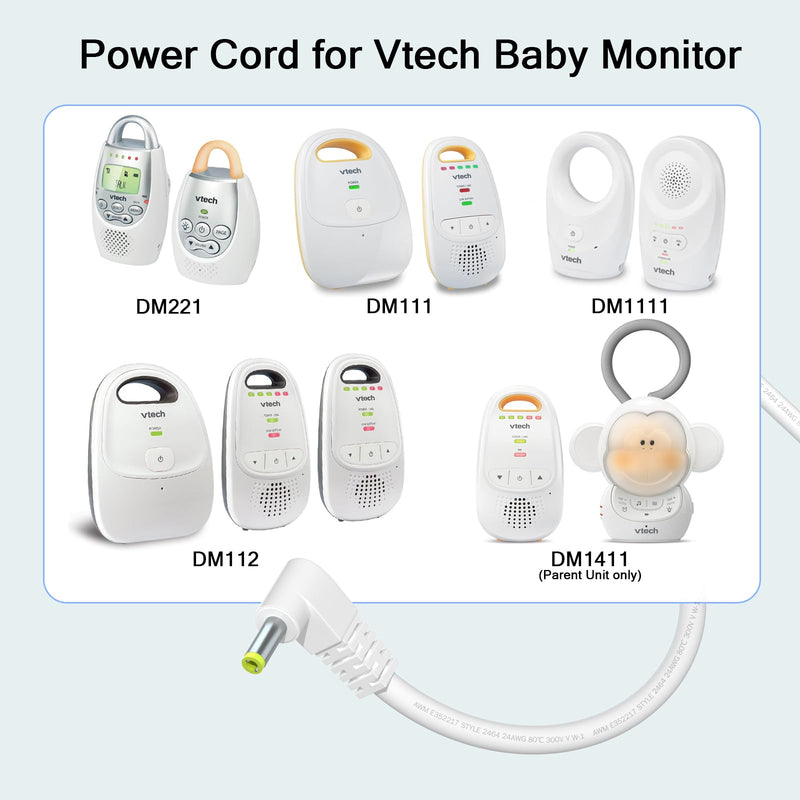 [Australia] - BENSN for Vtech Baby Monitor Power Cord, 6V Replacement Charger for Vtech Audio Baby Monitor DM221 DM111 DM112 DM1411(Parent Unit only) DM1111(White) 