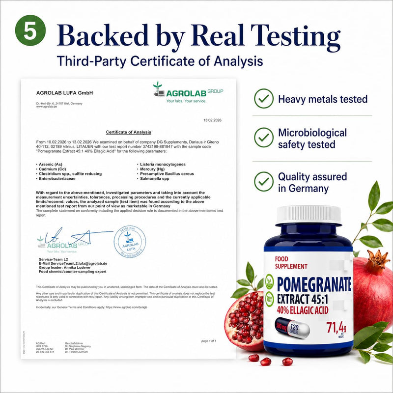 Hepatica Pomegranate Extract 22,500mg Equivalent | 500mg 45:1 Extract Standardised to 40% Ellagic Acid | 120 Vegan Capsules | 4-Month Supply | 3rd Party Lab Tested