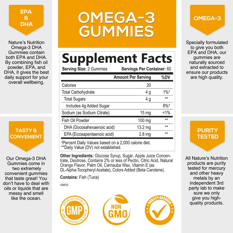 [Australia] - Omega 3 Fish Oil Gummies, Heart Healthy Omega 3 Gummy Supplement with High Absorption DHA & EPA, Extra Strength Joint & Brain Support, Omega 3 Fish Oil Nature's Vitamin, Orange Flavor - 120 Gummies 120 Count (Pack of 1) 