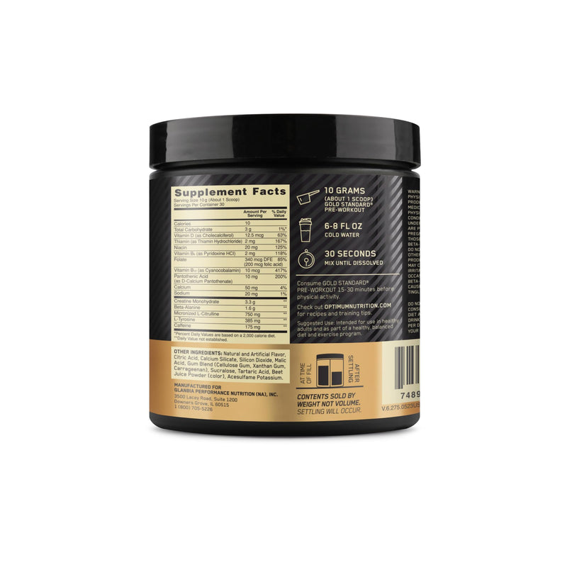 Optimum Nutrition Gold Standard Pre-Workout, Vitamin D for Immune Support, with Creatine, Beta-Alanine, and Caffeine for Energy, Keto Friendly, Watermelon Candy, 30 Servings (Packaging May Vary) 30 Servings (Pack of 1)
