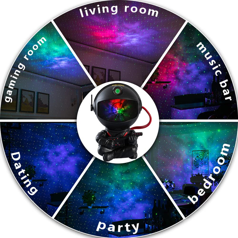 [Australia] - Galaxy Projector, Astronaut Star Projector, Kids Night Light for Bedroom, Adult Playroom,Ceiling, Room Decoration Black 