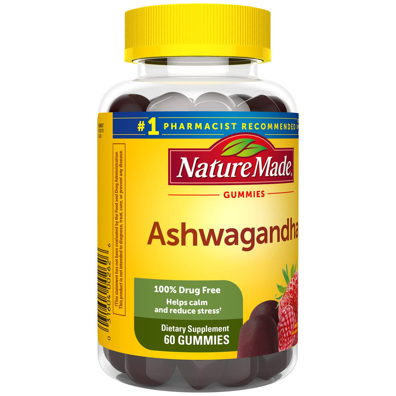 [Australia] - Nature Made Ashwagandha Gummies, Vegan, KSM 66 Ashwagandha for Stress Support, 60 Count, 30 Day Supply Mixed Berry 60 Count (Pack of 1) 