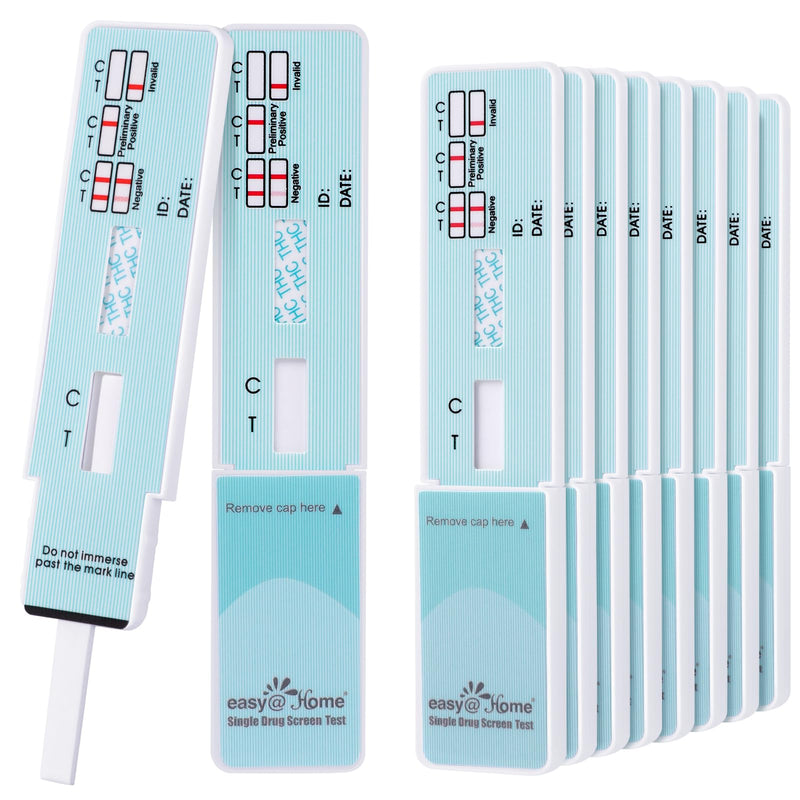 Easy@Home 10 Pack Marijuana Drug Test Kit - Urine THC Test for Home Use | THC Urine Tests (Cannabinoids Test) for Home Use, THC Detox Testing Kits 50ng/mL, Drug Testing Kit Track THC #EDTH-114