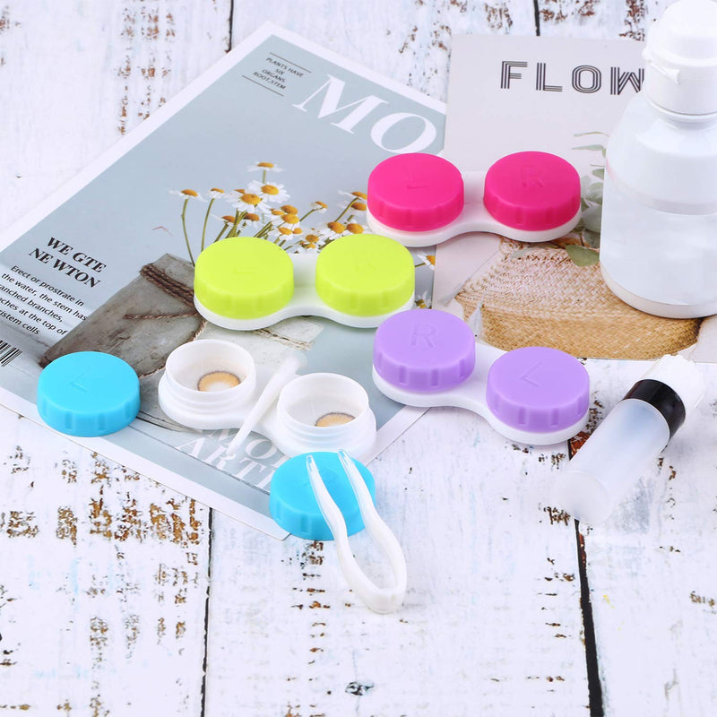 [Australia] - Elcoho 36 Pack Colorful Contact Lens Case Left/Right Contact Lens Soak Storage Contact Lens Travel Container, 4 Colors 