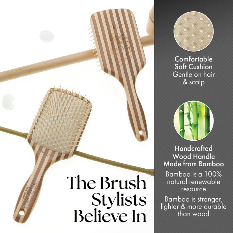 Olivia Garden Healthy Hair Eco-Friendly Bamboo Ionic Paddle Hair Brush