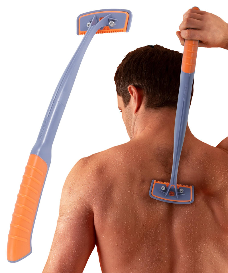 [Australia] - BRO SHAVER 3.0, Back Shaver for Men (DIY) Back & Body Hair Trimmer Shave wet or dry back hair Ergonomic handle uses double-sided razor blades 
