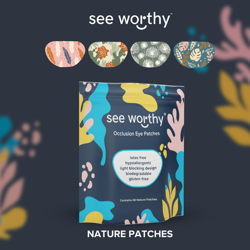 [Australia] - Adhesive Eyepatch for Kids & Adults - As Seen on Shark Tank - Breathable, Comfortable Nature-Themed Eyepatch for Lazy Eye - Amblyopia & Sensitive Skin Medical Eye Patches - 48 Patches by See Worthy 