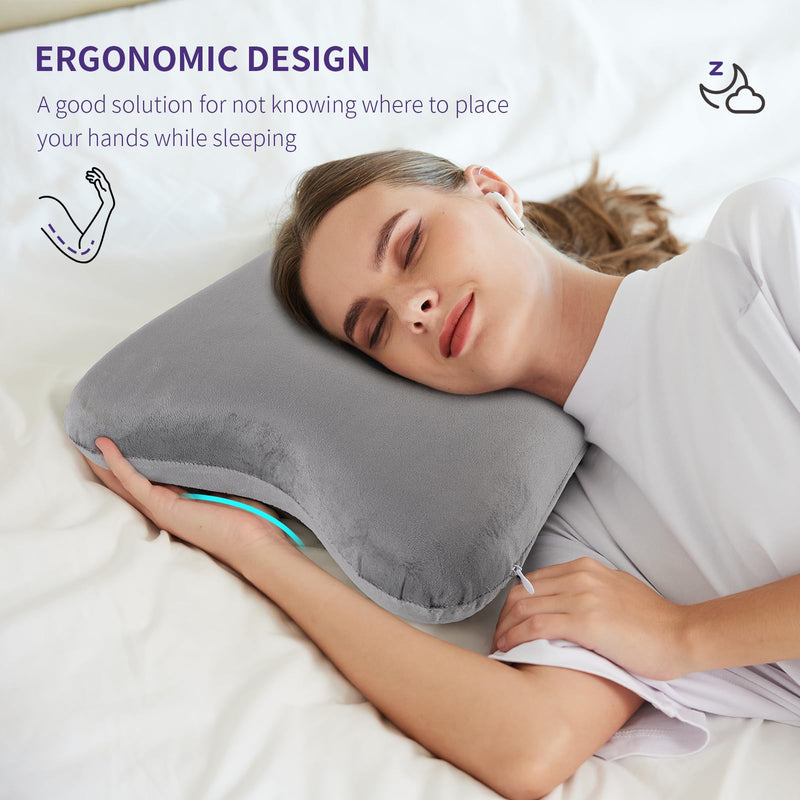 [Australia] - Ear Pillow, Upgrade Memory Foam EarPain Relief, CNH Pillow for Ear Piercings, Light Grey 