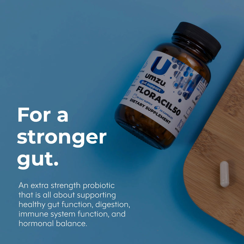 [Australia] - UMZU Floracil50 - 50 Billion CFU - Support Gut Health, Immune System & Digestion - With Lactobacillus reuteri, Lactobacillus rhamnosus & Bifidobacterium - 30 Day Supply - 30 Capsules 
