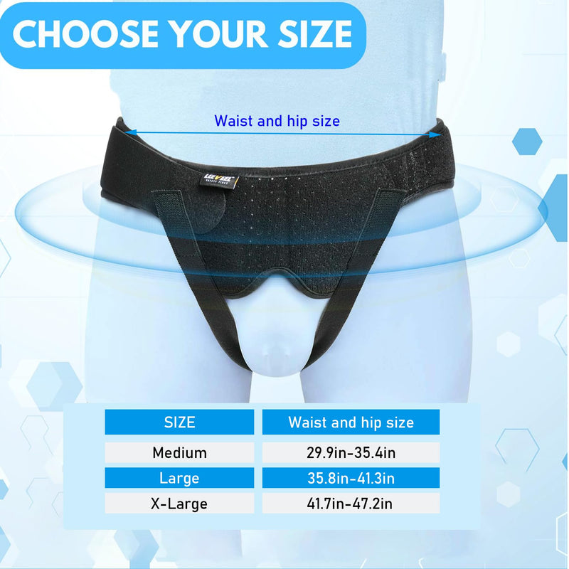 Hernia Belts for Men,Medical Hernia Guard Inguinal Truss for Single/Double,Sports Hernia Adjustable Waist Strap with 2 Removable Compression Pads (Medium) Medium