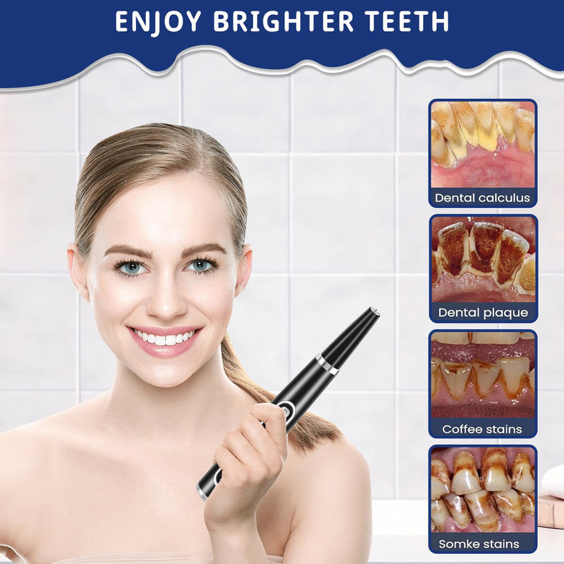 [Australia] - Lutranstra Teeth Cleaning Set Tartar Remover Pro Ultrasonic Teeth Cleaning Set for Home Care of Teeth at Home There are 5 adjustable modes and 3 interchangeable cleaning heads 