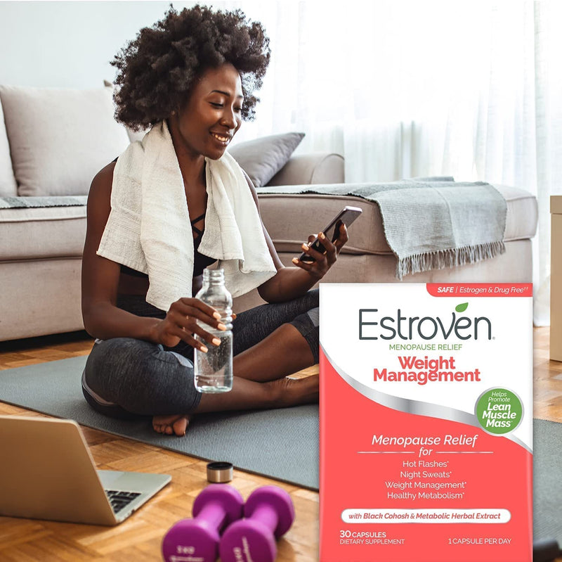 [Australia] - Estroven Weight Management for Menopause Relief - 60 Ct. - Clinically Proven Ingredients Help Manage Weight, Provide Night Sweats & Hot Flash Relief - Drug-Free & Gluten-Free 