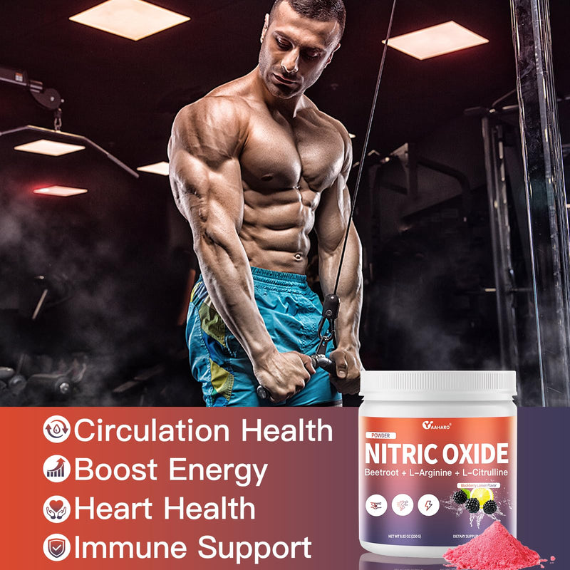 [Australia] - Nitric Oxide Supplement - Beet Root Powder with L-Citrulline & L-Arginine, Nitric Oxide Supplements for Men Women with Beetroot, Supports Energy, Heart Health, BlackBerry Lemon Flavor, 35-Day Supply 8.82 Ounce (Pack of 1) 