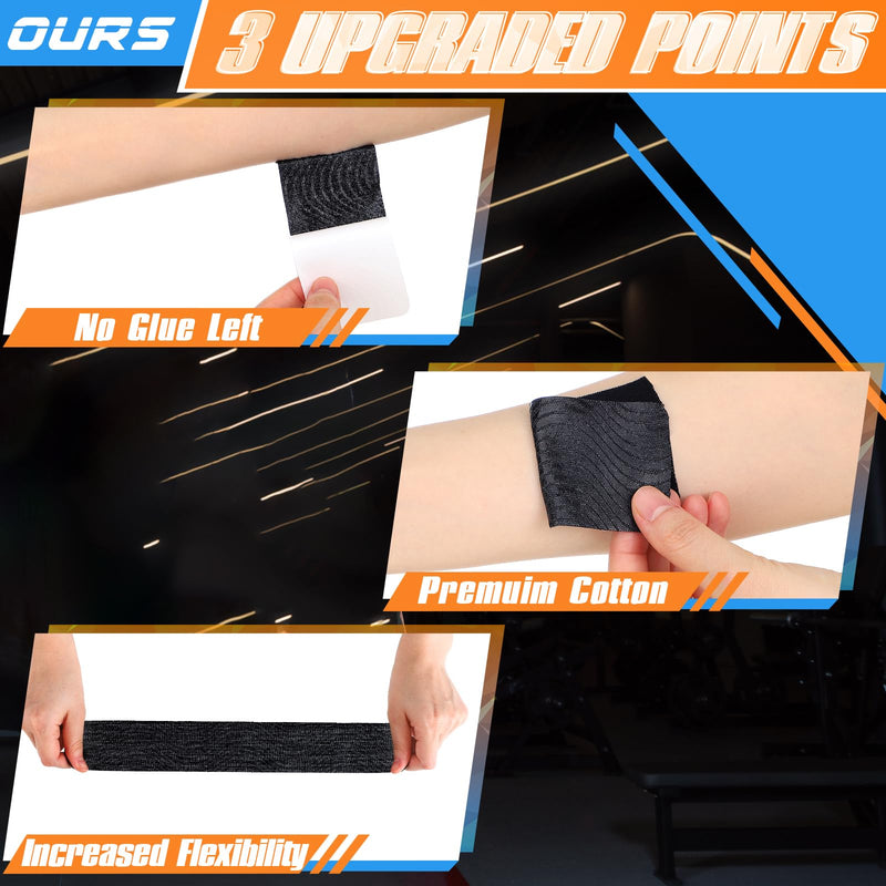 [Australia] - 20 Count Kinesiology Tape for Shoulder Pain Relief Pre Cut Sports Waterproof Breathable Enhance Elastic Kinesiology Athletic Tape for Shoulder Support and Muscle Baseball Sports(Black) Black 