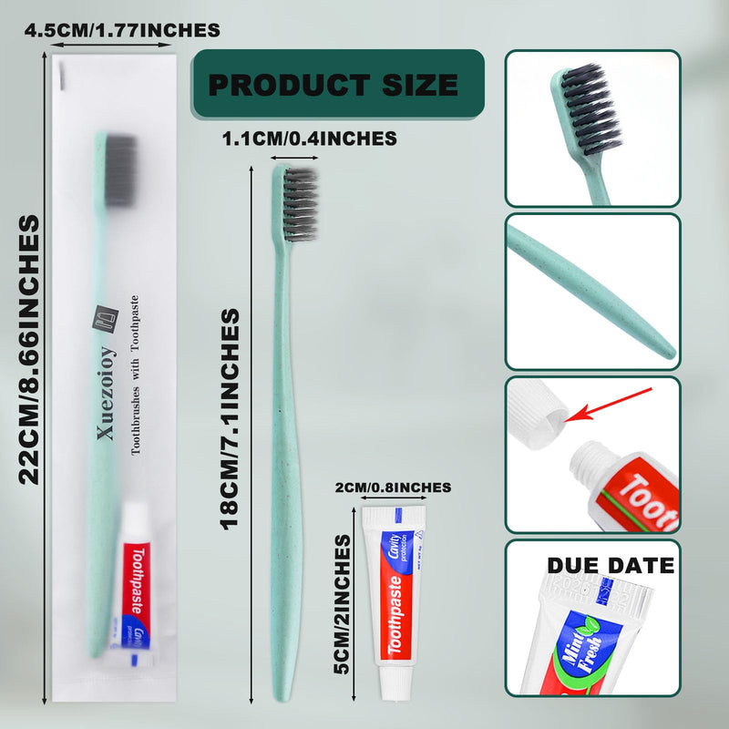 [Australia] - Disposable Toothbrushes with Toothpaste,30 Pack Green Individually Wrapped Disposable Travel Toothbrushes Kit in Bulk for Homeless,Nursing Home,Hotel,Charity 30 