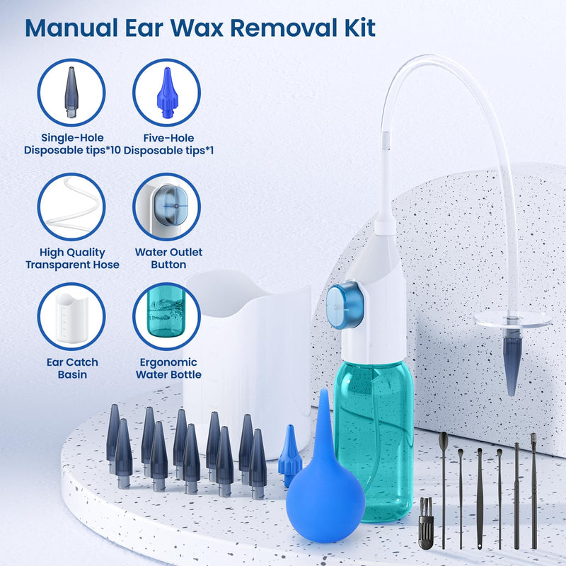 [Australia] - Ear Syringe - Ear Wax Removal - Sucks Snot and Earwax Removal Kit - FSA HSA Eligible-Safe and effective removal of ear wax and snot light green 