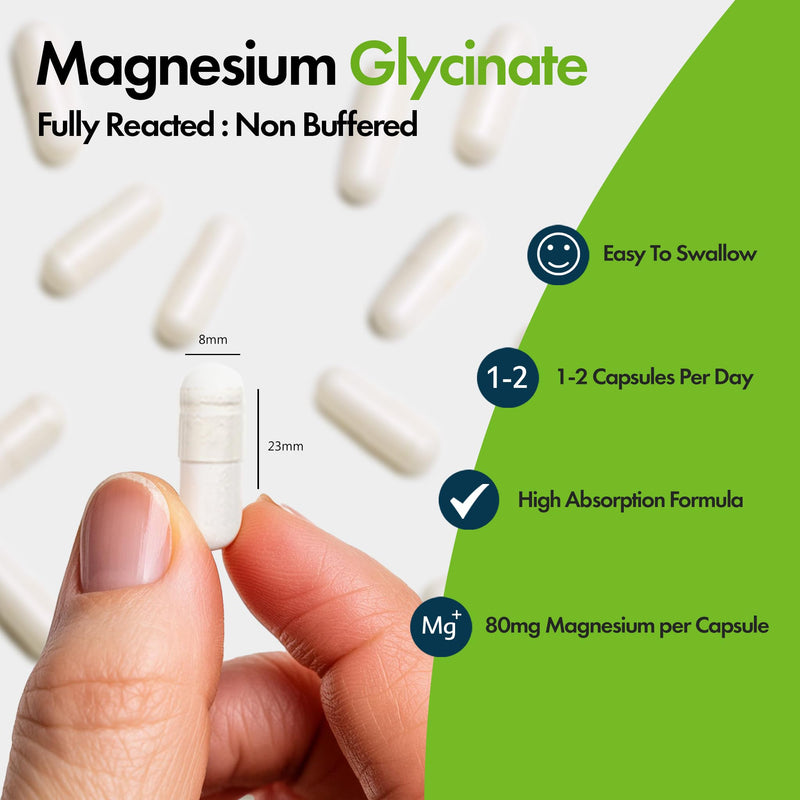 Magnesium Glycinate by Your Supplements | UK Made | True Unblended Bisglycinate | 180 High Absorption Capsules | Suitable for Vegetarians & Vegans 180 count (Pack of 1)