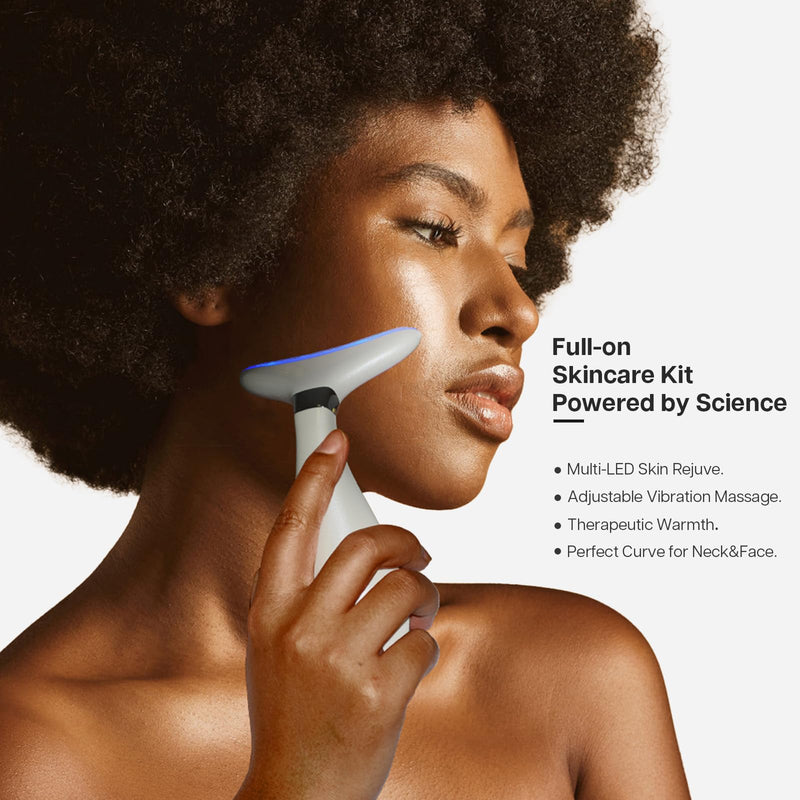 [Australia] - VRAIKO Lily Neck Face Massager, Skin Rejuvenation Beauty Massager, 3-in-1 at-Home Facial Spa Tool, Lifting, Toning and Tightening for a Radiant Appearance (Pearl White) Pearl White 