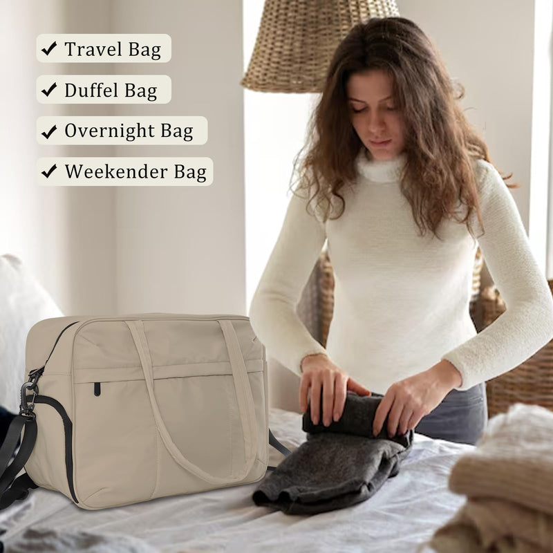2-Pack Gym Bag for Women, Duffle Bag with Shoe Compartment