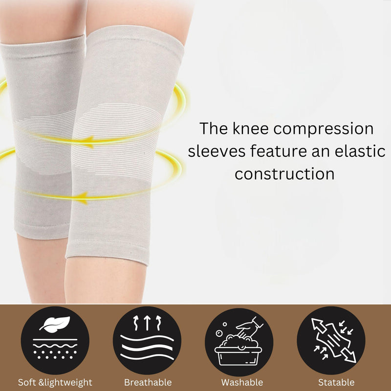 [Australia] - Wonder Care 2-Pack Bamboo Knee Compression Sleeve for Men and Women, Compression Knee Sleeve for Running, Volleyball, Gym Weightlifting Made from Bamboo Yarn, Perfect Knee Brace for Knee Pain and Enhanced Comfort - 1 Pair XX-Large Grey 