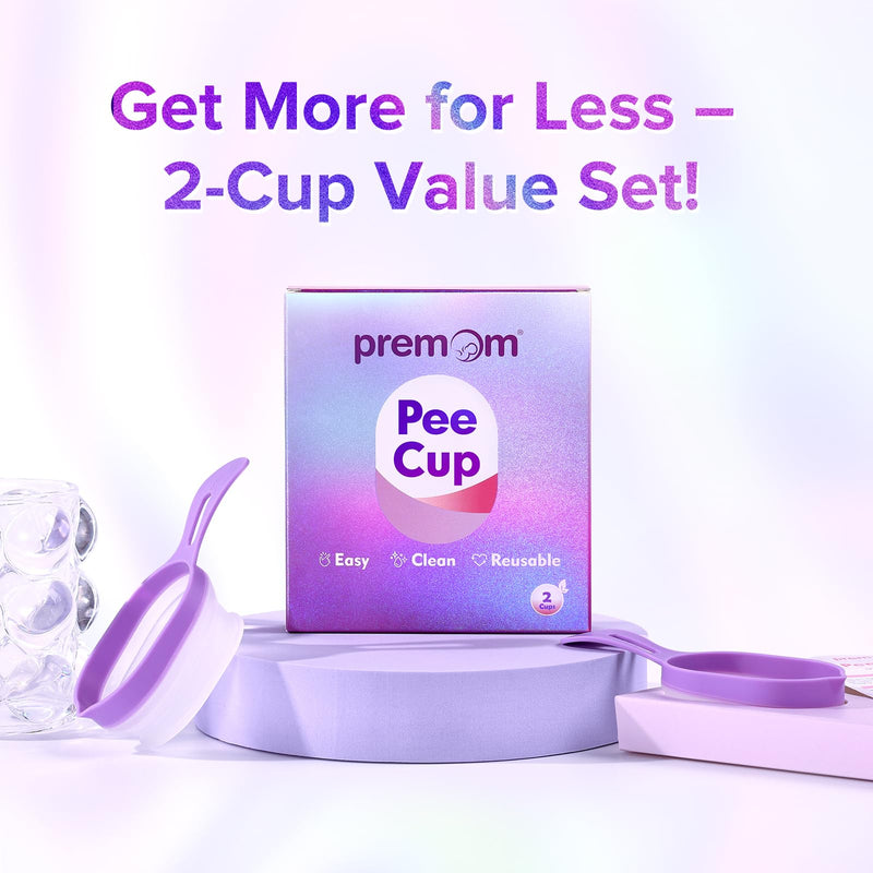[Australia] - Premom 2 Urine Cups for Ovulation & Pregnancy Tests: Reusable & Collapsible Pee Cups for Home Fertility Testing | Easy to Use & Clean - Essential Kit for Women with Urine Sample Detection 