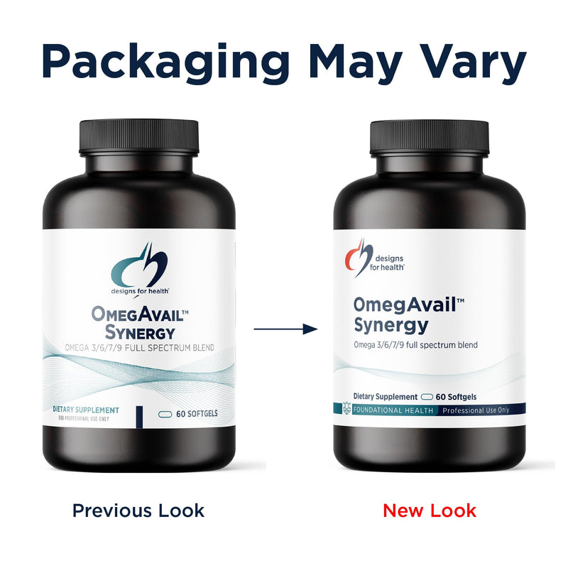 Designs for Health OmegAvail Synergy - Omega Complex for Adults - Omega 3-6-7-9 Fatty Acids from Borage and Macadamia Oil + Triglyceride (TG) Fish Oil with DHA & EPA (60 Softgels) 60 Count (Pack of 1)