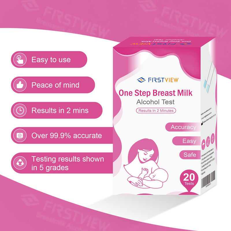 [Australia] - 20 Pack of FIRSTVIEW Breastmilk Test Strips, 2-min Quick & Accurate Detection for in Breast Milk Test Strips for Breastfeeding Moms at Home 20 Pcs 