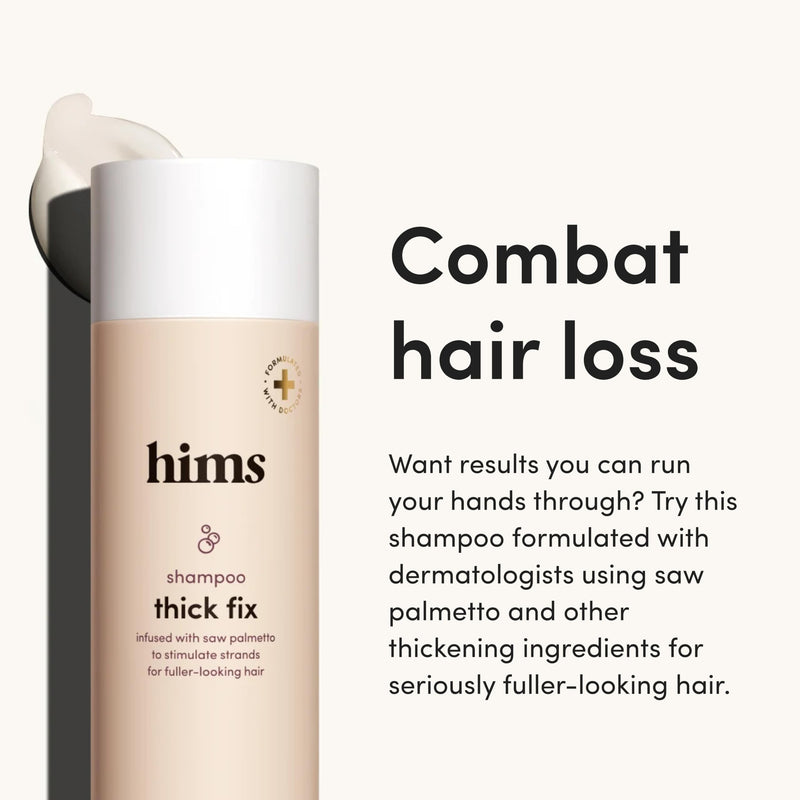 hims Thick Fix Shampoo & Conditioner Set for Healthy Hair Growth & Thickening - Eucalyptus Scent, 6.4 fl oz & hims Minoxidil 5% Topical Solution, Hair Loss & Regrowth Treatment for Men, 2 fl oz