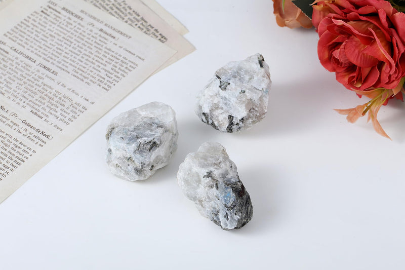 [Australia] - XIANNVXI Moonstone 1.8-2.2" Large Raw Crystals and Healing Stones Natural Rough Crystal Rocks for Decor Gifts Tumbling Cabbing Polishing Fountain Rocks 1PCS 