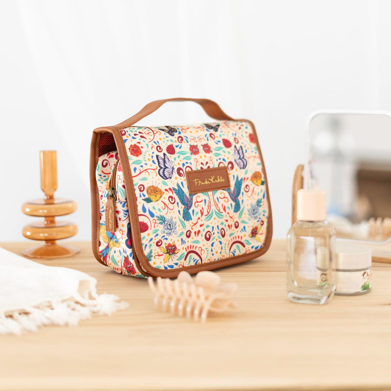 Grupo Erik Frida Kahlo Hanging Toiletry Bag + Cosmetic Case - Travel Toiletry Bag, Frida Kahlo Bag