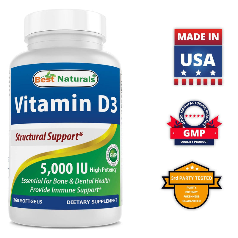 Best Naturals Calcium Magnesium Zinc with Vitamin D3 & Vitamin D3 5000 IU