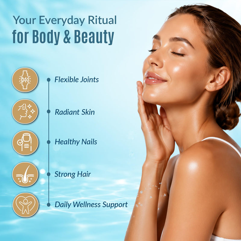 Marine Beauty Collagen with Hyaluronic Acid and Vitamin C | Skin Hydration, Elasticity, Anti-Ageing | Premium Quality Marine Type 1 Hydrolysed Complex | UK Certified | No Nasties | SPIRIT VITALE