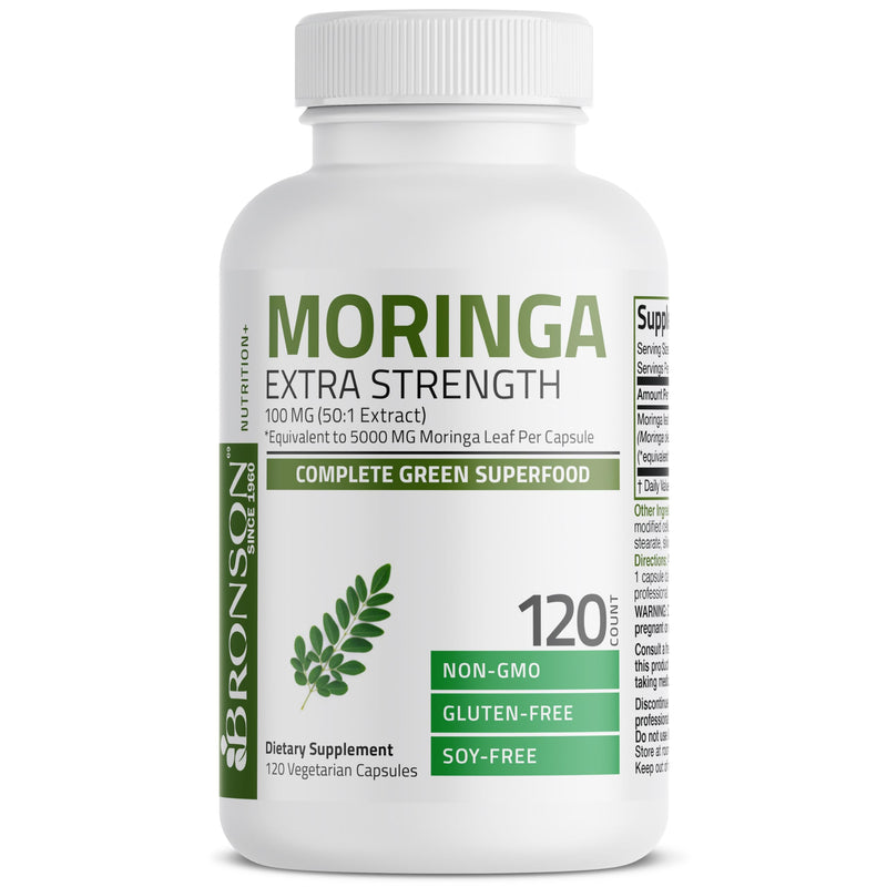 Bronson Moringa Extra Strength Capsules Moringa Oleifera Powder, 120 Count 120 Count (Pack of 1)