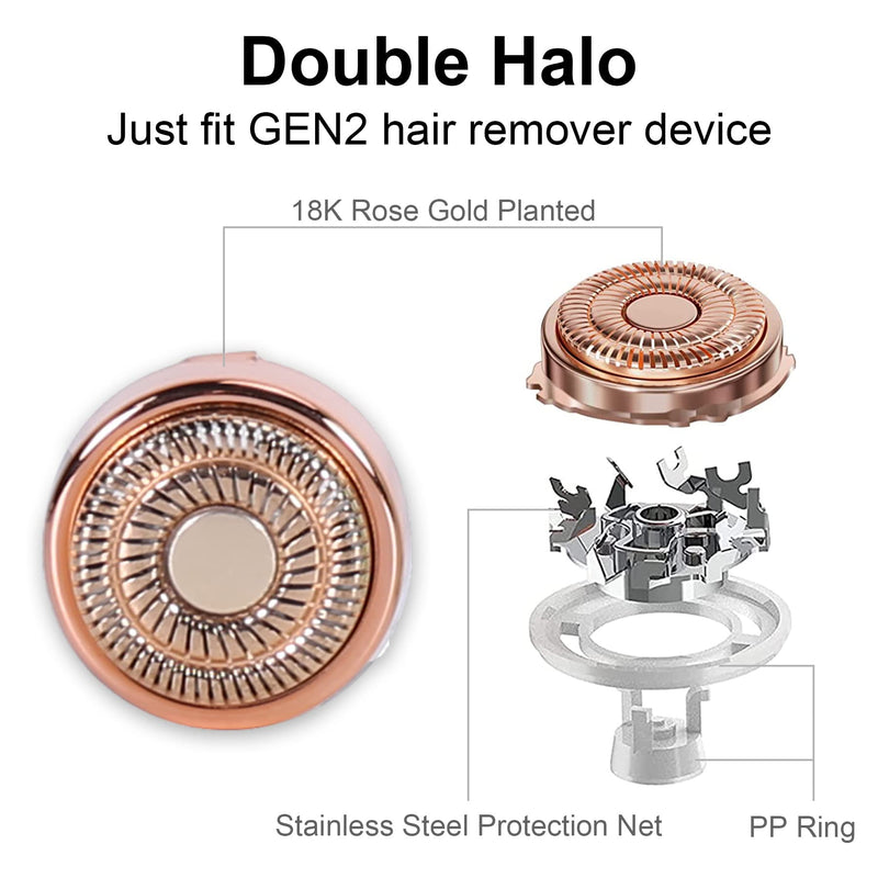 [Australia] - co2CREA Hard Case and Replacement Head Compatible with Finishing Touch Flawless Facial Hair Remover Electric Face Razor for Women (Rose Gold Case + Replacement Head) Rose Gold Case 