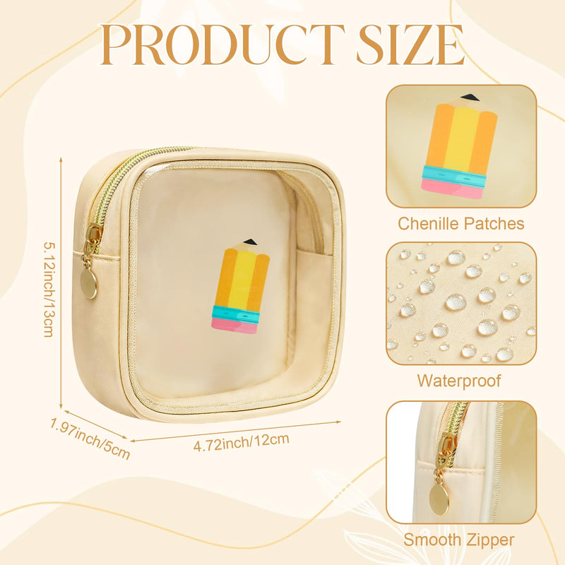 Sanwuta 6 Pack Clear Mini Makeup Bags, PVC Zipper Cosmetic Travel Pouches, Back to School Teacher Appreciation Gifts Portable Storage Organizer Small Classic
