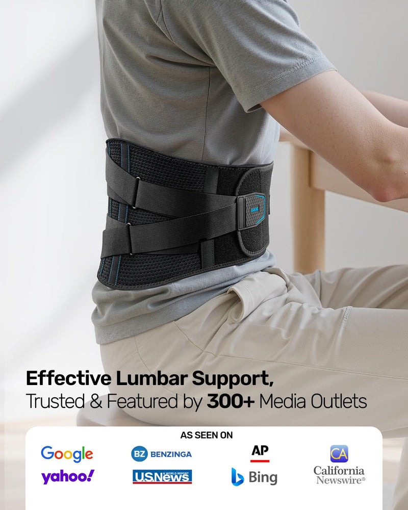 [Australia] - Back Brace for Lower Back Pain, 7 Stays Ergonomic Support Brace with Comfortable 3D Pad, Easy to Put On/Off Lumbar Support Belt for Women Men, Pain Relief from Sciatica, Herniated Disc, Size M (Waist: 33.5"-39.4") Black Medium (Waist: 33.5"-39.4") 