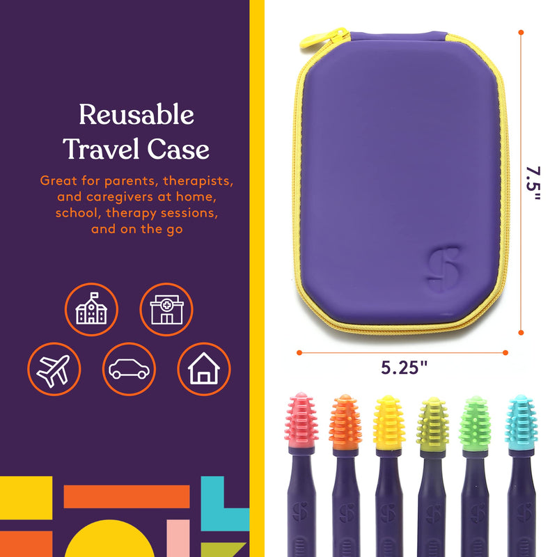 [Australia] - Special Supplies Sensory Mouth Brushes and Oral Stimulation Tools for Kids and Adults, 6 Pack, Wake Up Mouth for Desensitization, Soft, Flexible, Textured Silicone 