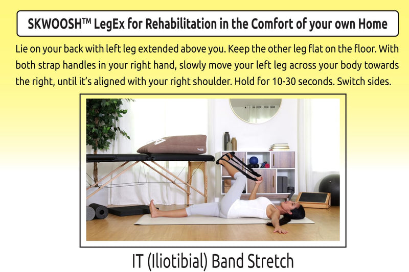 Skwoosh LegEx for knee replacement surgery rehabilitation recovery and mobility, exercise aid for strength and flexibility (Large) Large