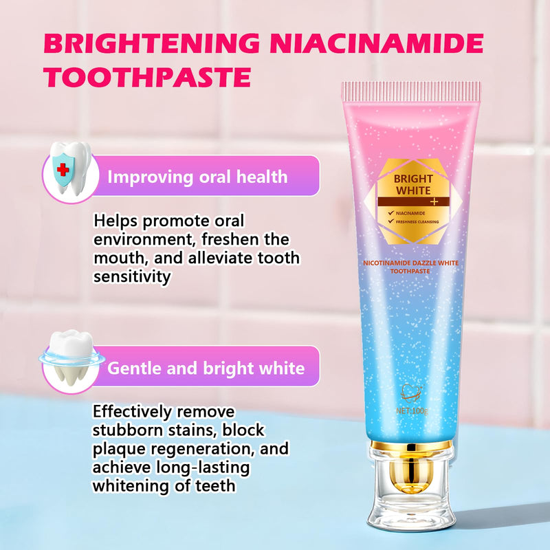 [Australia] - Niacinamide Whitening Toothpaste, Niacinamide Intense Whitening Toothpaste, Gently Removes Stains, Improves Oral Health, Freshens Breath 24 Hours 3.53 Ounce (Pack of 1) 3.53 Ounce (Pack of 1) 