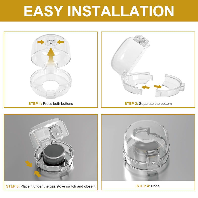[Australia] - Gas Stove Knob Covers for Child Safety - 5 Pack Universal Size Stove Safety Knob Covers, Heat-Resistant Child Proof Stove Knob Covers, Pet/Baby Proofing Oven Knob Covers for Child Safety (Clear View) 